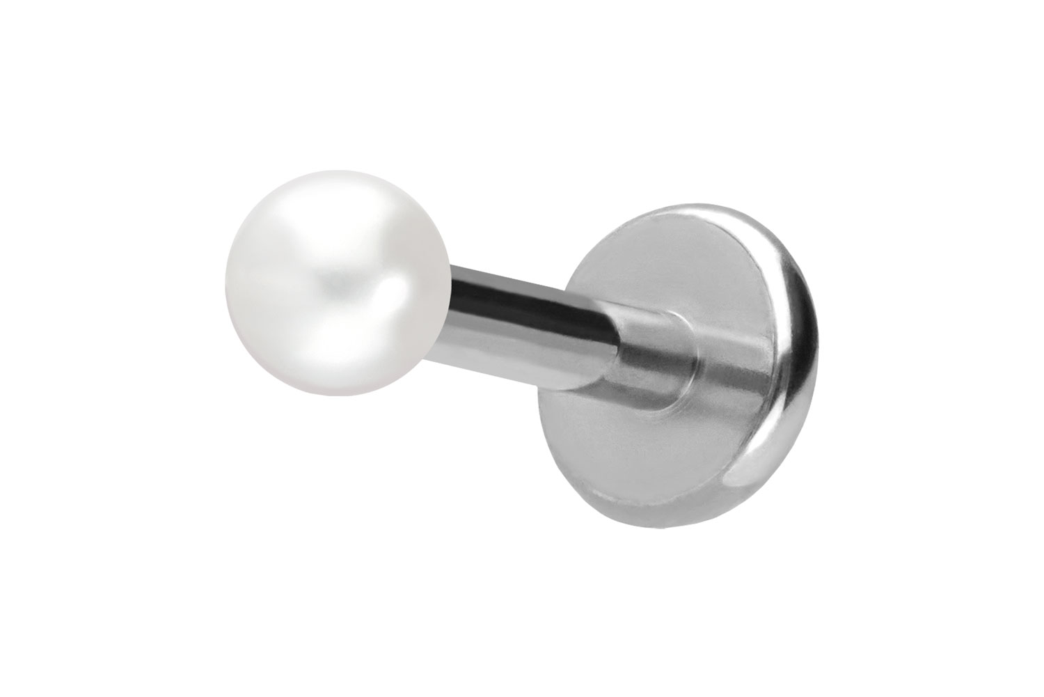 Titan Labret Piercing mit Push Fit SYNTHETISCHE PERLE